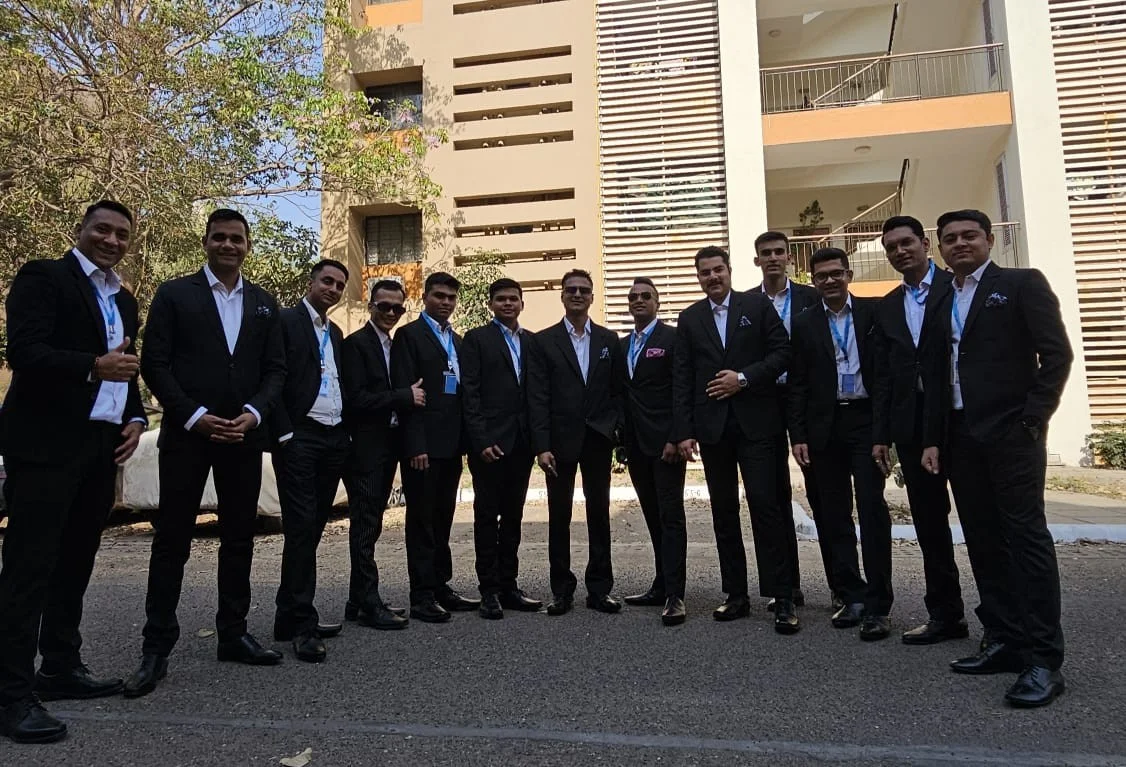Elite Butlers hospitality team in formal suits during the Jamnagar assignment